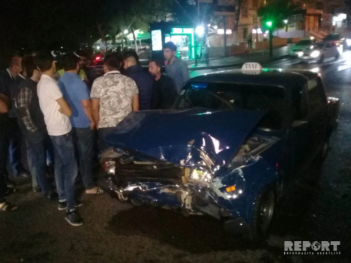 Bakıda avtoxuliqanlıq edən taksi sürücüsü qəza törədib - FOTO