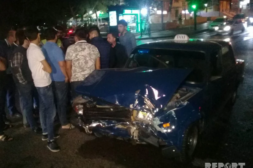 Bakıda avtoxuliqanlıq edən taksi sürücüsü qəza törədib - FOTO