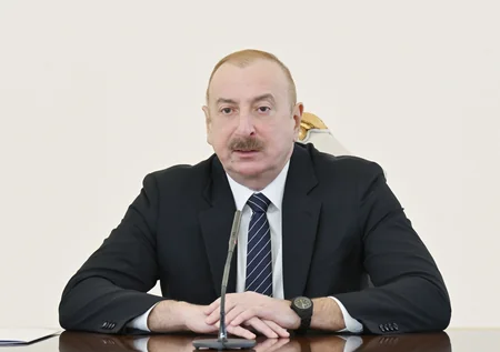 President Ilham Aliyev speaks at session on transportation issues