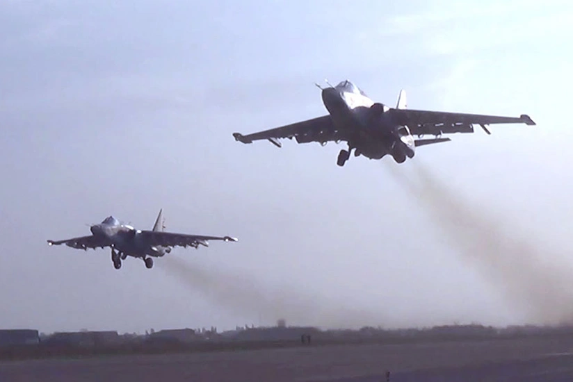 Footage of airstrikes on enemy in Patriotic War