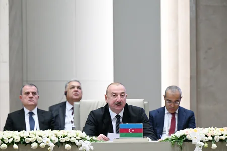 Prezident İlham Əliyev Türk Dövlətləri Təşkilatı Dövlət Başçılarının 11-ci Zirvə Görüşündə çıxış edib