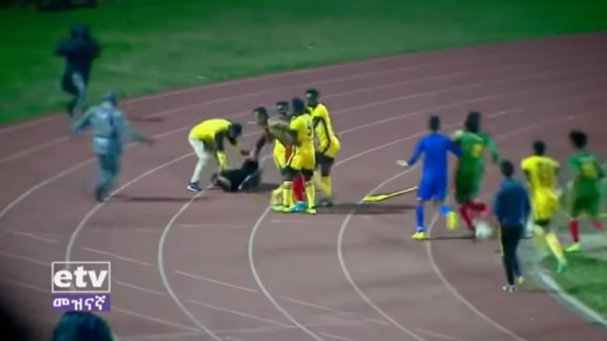В ходе матча чемпионата Эфиопии тренер и игроки избили судью - ВИДЕО