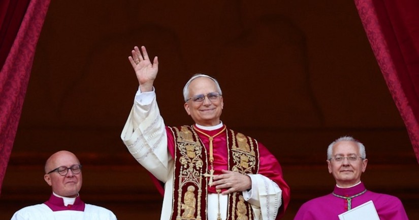 Pope Leo XIV appeals for 'no more war' in first Sunday message