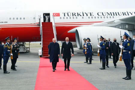 Ərdoğanı Zəngilanda Prezident İlham Əliyev qarşılayıb