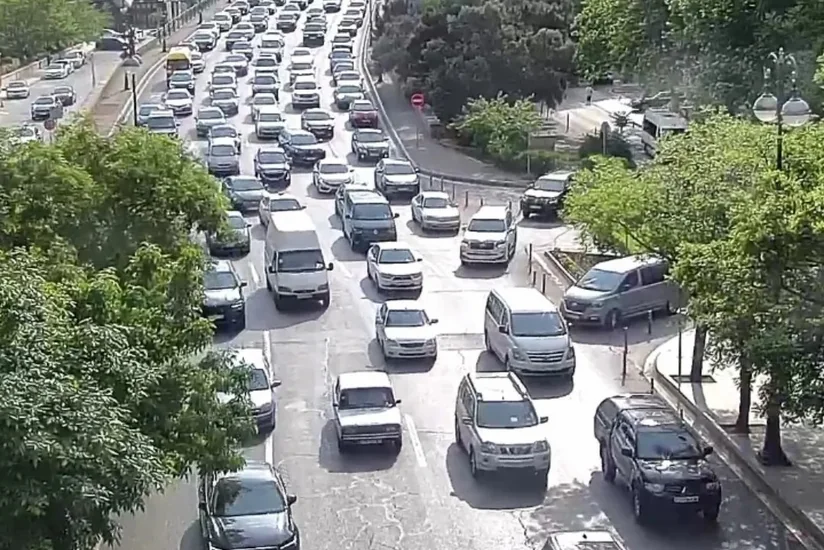 Bakının bir sıra yollarında tıxac müşahidə olunur