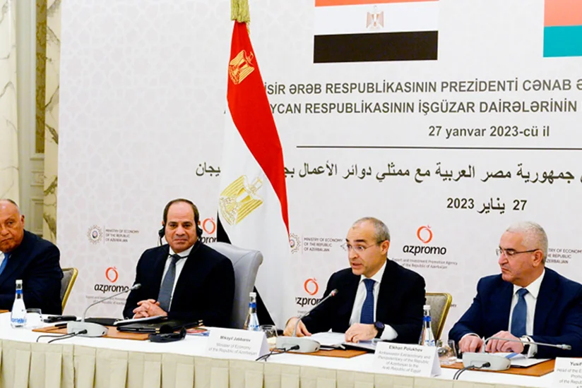 Misir Prezidenti Bakıda Azərbaycanın iş adamları ilə görüşüb