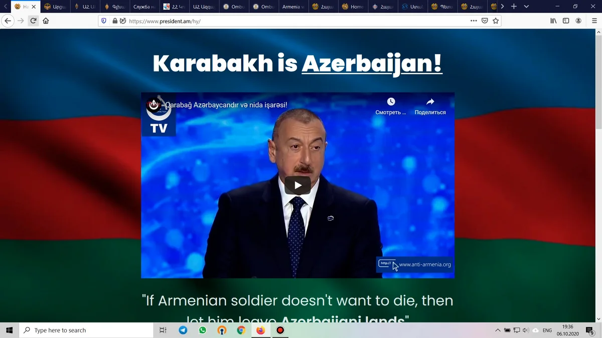 Azerbaijani hackers destroy Armenian official websites