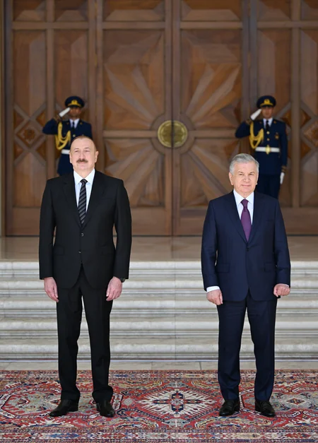 Özbəkistan Prezidentinin rəsmi qarşılanma mərasimi olub