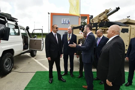 President Ilham Aliyev views 3rd Azerbaijan International Defense Exhibition ADEX 2018