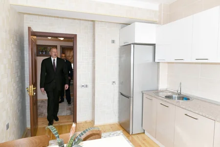 Президент Азербайджана принял участие в открытии жилкомплекса в Кюрдаханы - ФОТО