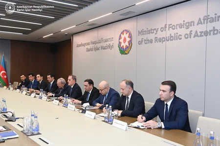 Meeting between Jeyhun Bayramov and Kaja Kallas begins in expanded format