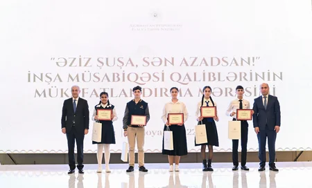 “Əziz Şuşa, sən azadsan!” inşa müsabiqəsinin qalibləri mükafatlandırılıb