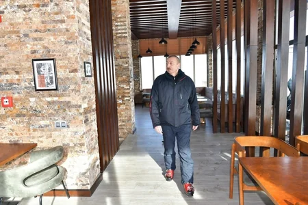 President Ilham Aliyev and first lady Mehriban Aliyeva viewed work done at Shahdag Tourism Center