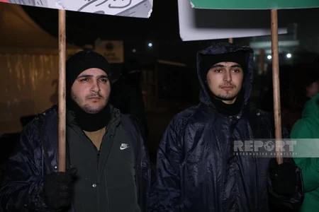 На дороге Ханкенди-Лачын продолжается акция протеста экоактивистов