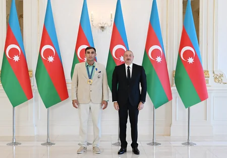 President Ilham Aliyev receives Azerbaijani athletes who won medals at Paris Summer Olympic Games and their coaches - UPDATED