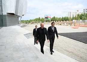 Президент Ильхам Алиев ознакомился с работой, проделанной в Евлахском олимпийском спорткомплексе 
