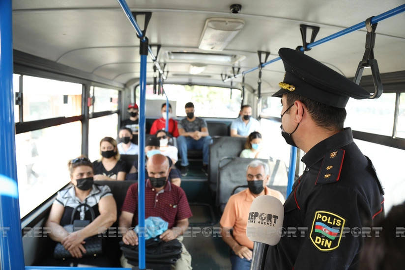 Bakıda ictimai nəqliyyatda və qapalı məkanlarda maska taxmayanlara qarşı reyd keçirilib