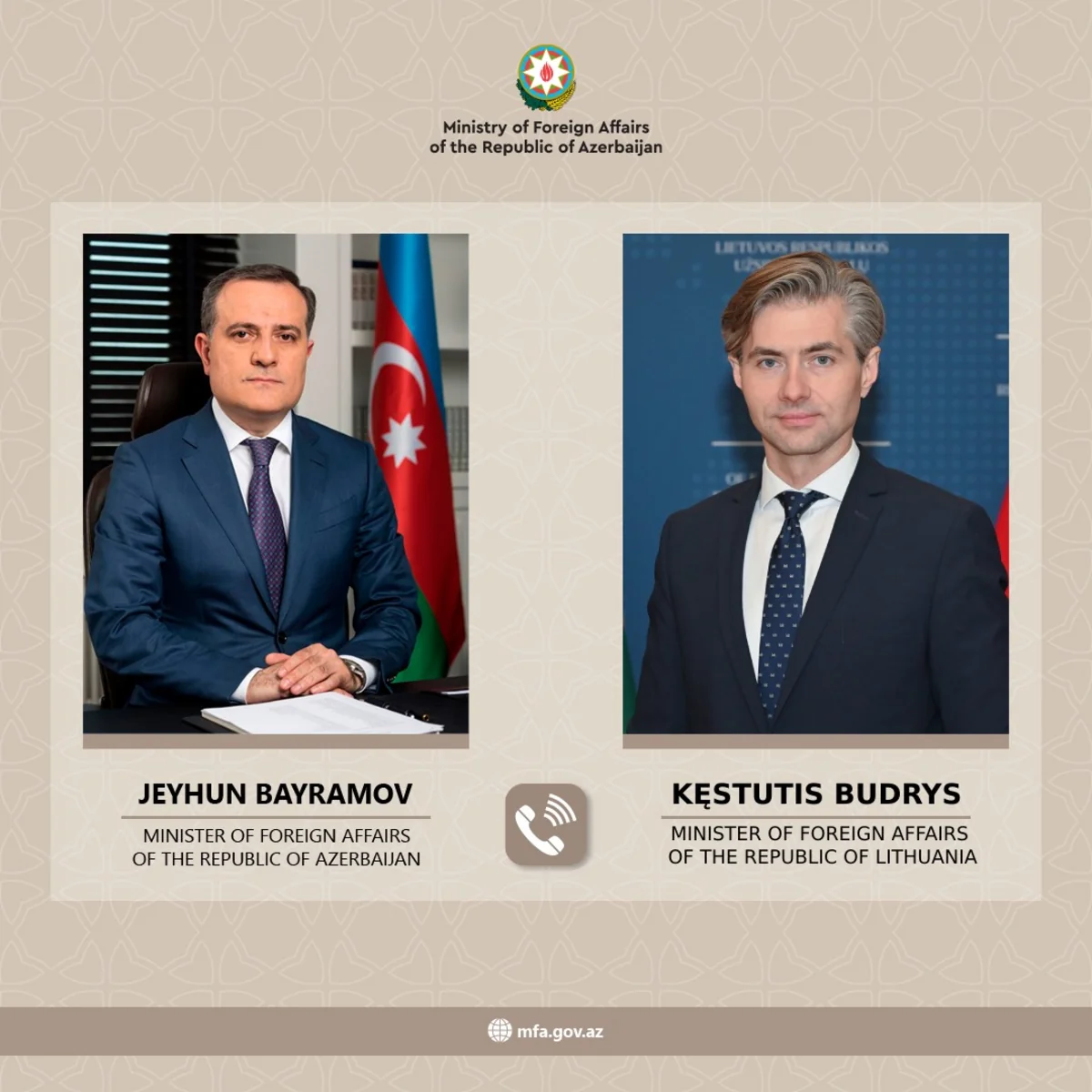 Lithuania's new Foreign Minister makes phone call to Jeyhun Bayramov