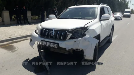 Kürdəmirdə iki avtomobil toqquşub, xəsarət alan var