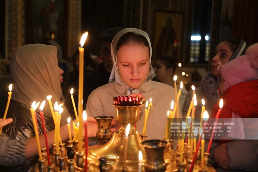 Azərbaycanda pravoslav xristianları Milad bayramını qeyd edirlər