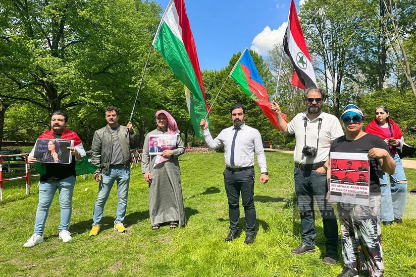İranın Hamburqdakı konsulluğunun qarşısında etiraz aksiyası keçirilib