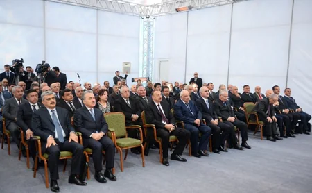 President Ilham Aliyev attended the opening of Shamkirchay water reservoir