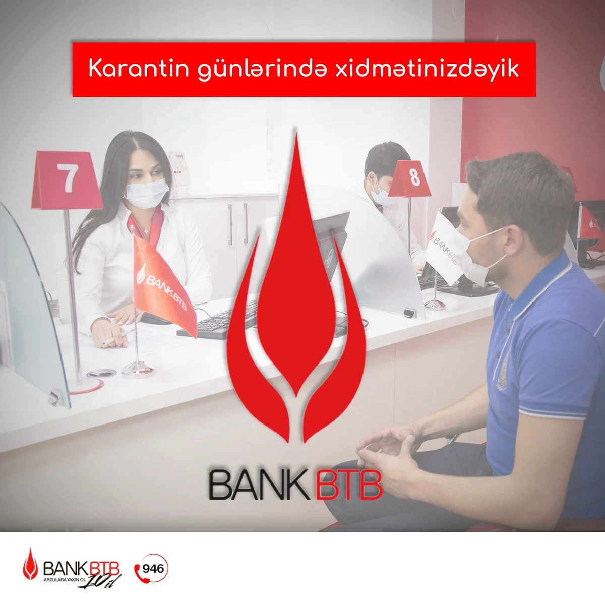 “Bank BTB” karantin günlərində müştərilərin xidmətindədir
