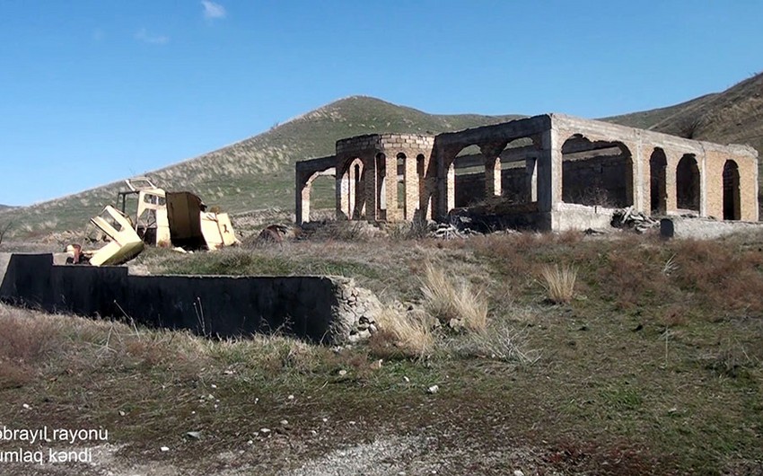 Video footage from liberated Gumlag village of Jabrayil