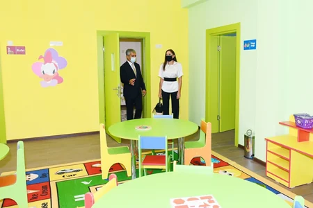 Mehriban Aliyeva attends inauguration of newly-reconstructed educational and training facilities in Khazar district