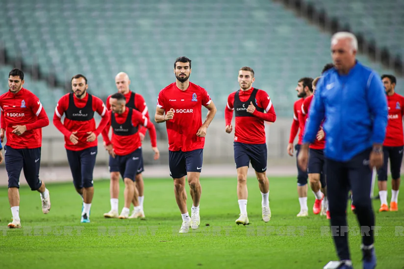 Azərbaycan millisi Portuqaliya ilə oyun öncəsi son məşqinə çıxıb