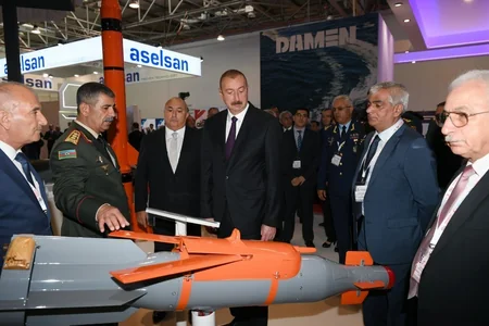 President Ilham Aliyev views 3rd Azerbaijan International Defense Exhibition ADEX 2018