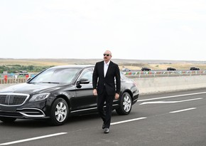 Prezident İlham Əliyev Əhmədbəyli-Füzuli-Şuşa yolunun açılışında iştirak edib