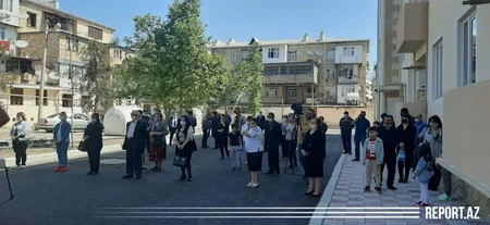 Gəncədə partlayışda dağılan yaşayış binasının yerində yenisi istifadəyə verilib