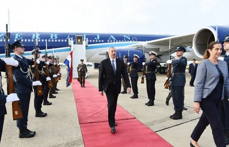 Prezident İlham Əliyevin Xorvatiyaya rəsmi səfəri başlayıb