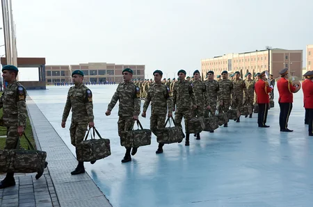 A group of Azerbaijani peacekeepers sent to Afghanistan