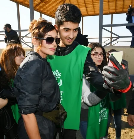President Ilham Aliyev and first lady Mehriban Aliyeva attended tree-planting campaign in Khatai district, Baku