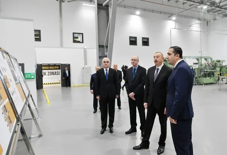 Prezident Sumqayıt Kimya Sənaye Parkında tütün məmulatları istehsalı fabrikinin açılışında iştirak edib