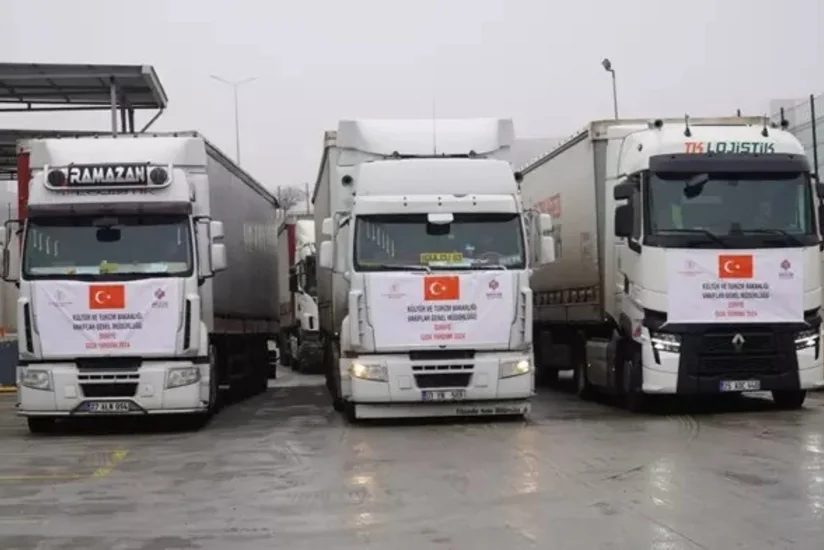 Türkiyənin Suriya üçün göndərəcəyi 75 min ərzaq bağlamasının ilk partiyası yola salınıb