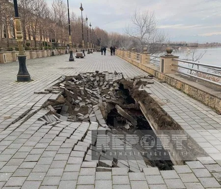 Yevlaxda ciddi problemlər yaranmış Sahil-Bulvar parkında əsaslı təmir işlərinə başlanılıb