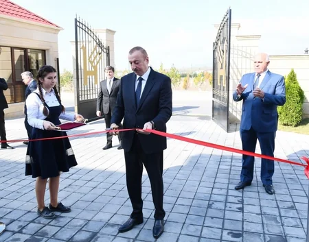 President Ilham Aliyev attended opening of Gabala branch of Azerkhalcha OJSC