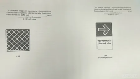 Yol hərəkətinin nizamlanması üçün qanunvericiliyə iki yeni nişan daxil edilir