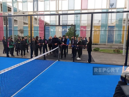Su İdman Sarayında padel tennis kortunun açılışı olub