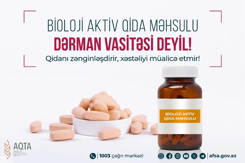 AQTA bioloji aktiv qida məhsulları ilə bağlı xəbərdarlıq edib