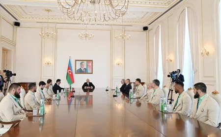 President Ilham Aliyev receives Azerbaijani athletes who won medals at Paris Summer Olympic Games and their coaches - UPDATED