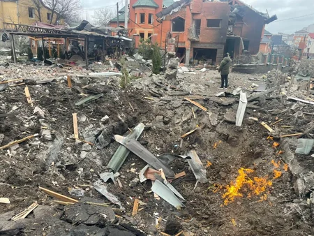В Белой Церкви в Украине из-за авиаудара повреждены 20 домов, есть пострадавшие