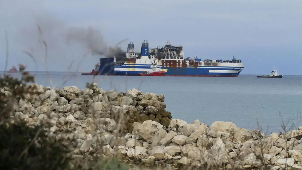 British Navy says attacked ship ablaze off the coast of Yemen