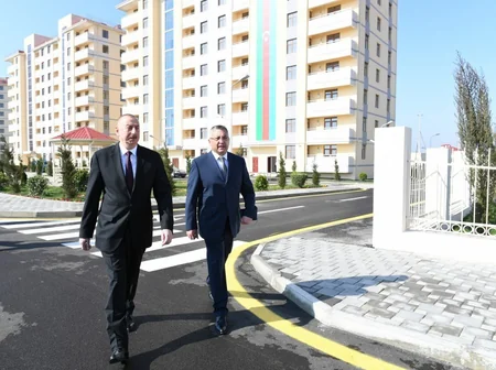 Президент Азербайджана принял участие в открытии жилкомплекса в Кюрдаханы - ФОТО