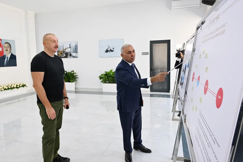 Президент Ильхам Алиев принял участие в открытии подстанции Истису в Кяльбаджаре