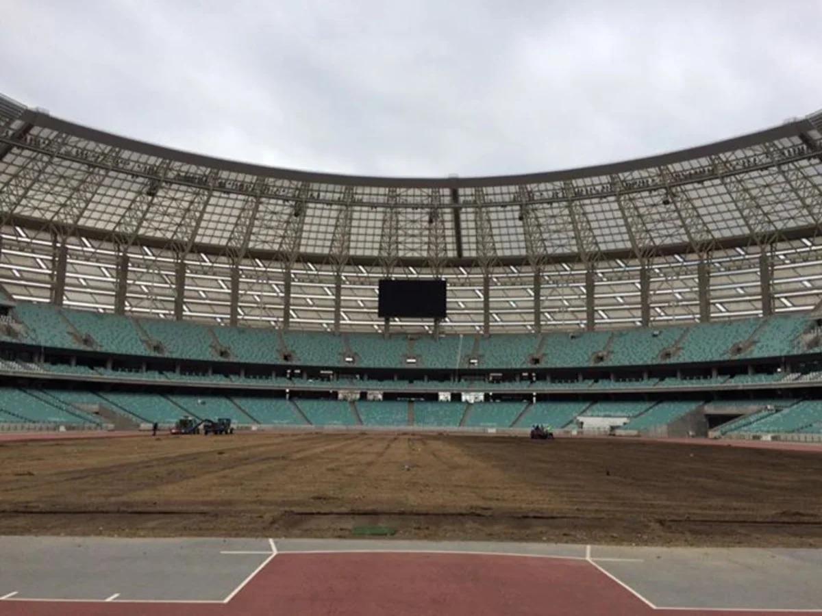 Baku Olympic Stadium grass turf changed