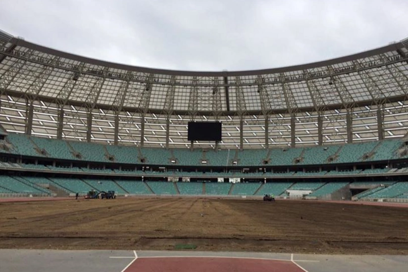 Baku Olympic Stadium grass turf changed